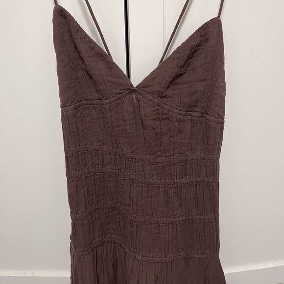 Free People Verbena Midi Dress Chocolate Brown Size Large NWOT - Picture 11 of 13
